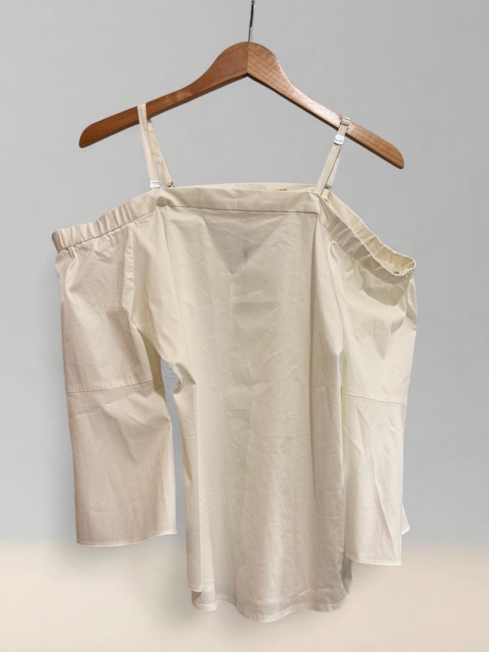 NWT Calvin Klein Cream Off-Shoulder Chemise with Adjustable Straps L
